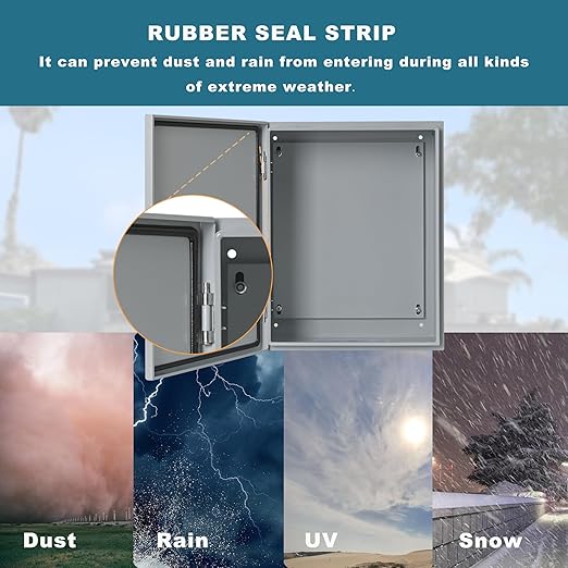 Waterproof Electrical Enclosure 24 x 24 x 12 inches, Outdoor Electrical Box Weatherproof, Electrical Junction Box with Reinforced Lock