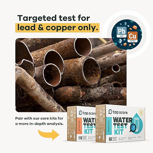 Tap Score Lead & Copper in Water Test Kit | Well or City | Full Report | EPA Certified Drinking Water Labs | #1 Best Home Water Test 2021-24 NYT Wirecutter | 100% Unbiased