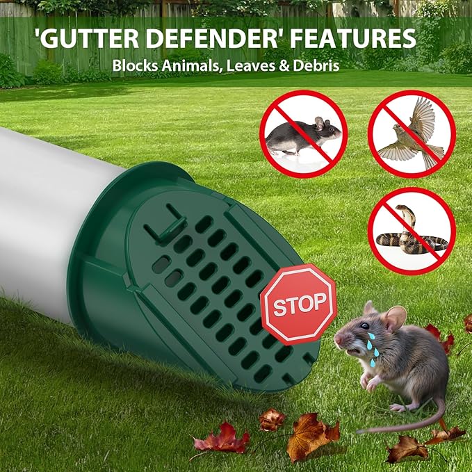 1 Pack 4" Slope Drainage Grate Cover, Rain Diverter, Drainage Grate Yard Drain, Drain Emitter for Sump Pump Discharge & Downspout Extensions, Fit 4" SCH 40, 4" SDR 35, 4" & 3" Corrugated Pipe-Green