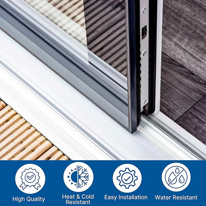 KC Hardware Vinyl Sliding Screen Door Track, Sliding Door Bottom Track Replacement, Patio Screen Door Guide -96 Inches -Pack of 2