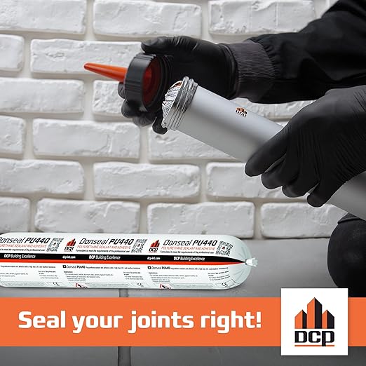 DCP Donseal PU440 Polyurethane Sealant for Concrete, Sidewalk 20 Pack with 20 Nozzles – Expansion Joint Filler, Non-Sag Caulk for Foundation, Walls, Sausage, 20.2 fl oz – Grey, Box of 20