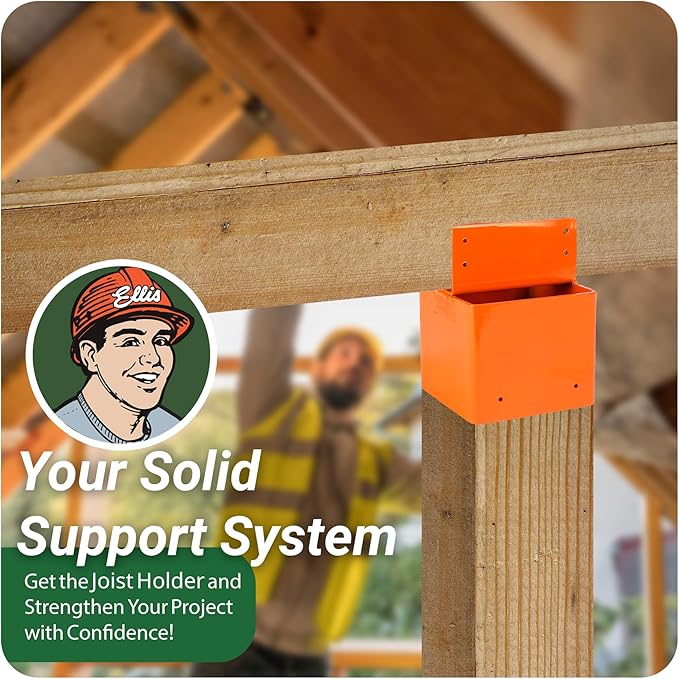 Ellis Manufacturing Company - Single 2x6 Joist Holder for 6x6 Post - Secure in Crawl Space - Metal Support, Wall Mount Bracket for Construction & Stability Applications