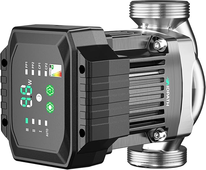 10.1 GPM 1/16 HP Smart Hot Water Circulation/Recirculating Pump with Constant & Variable Speed Operation for Hydronic Heating/Domestic Hot Water Recirculation System, Fits 1" 3/4" 1/2"NPT Pipe