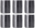 PIPE DECOR 1" x 1" Black Steel Plumbing Pipe, 6-Pack, Pre Cut Connector, Industrial Steel Grey Fits Standard One Inch Threaded Black Malleable Iron Fittings, Build Vintage DIY Furniture