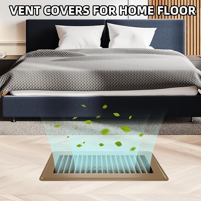 Floor Register 4x14, 4 Pack Floor Vent Covers for Home Floor Heavy Duty Steel Walkable Floor Vents Air Vent Covers for Sidewall and Floor