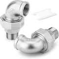 TAISHER 1PCS 304 Stainless Steel 90 Degree Elbow Union，1/2" NPT Female x 1/2" NPT Male Cast Pipe Fitting