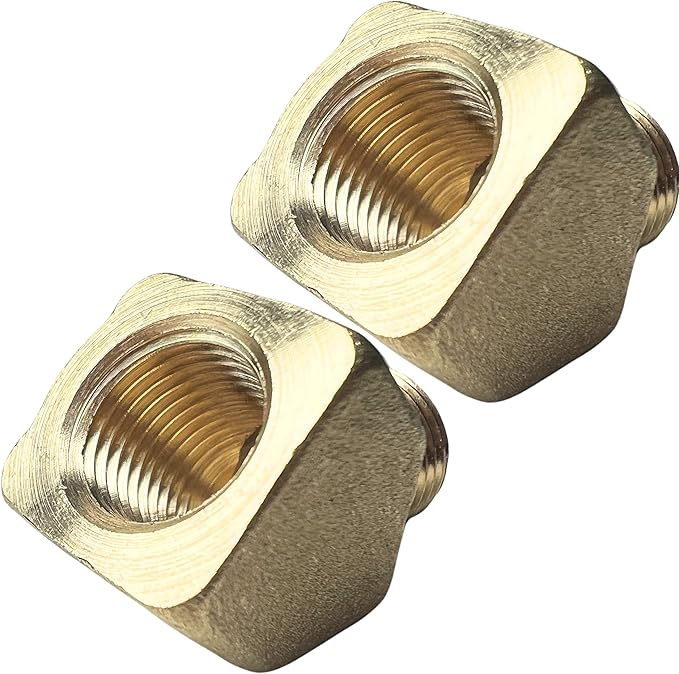 2pcs Brass 1/8" NPT Male x 1/8" NPT Female 45 Degree Street Elbow Fitting by CX WONDERLAND