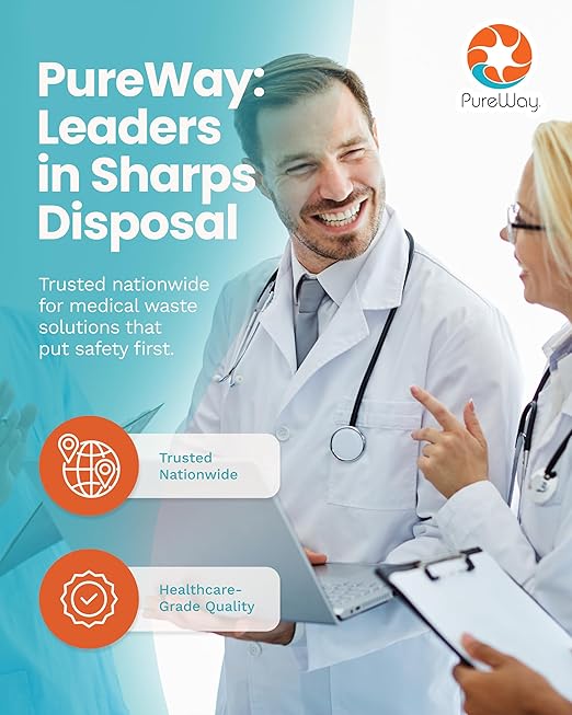 1.2 Gallon MailBack Sharps Disposal Container – Secure Needle Box for Safe Medical Waste & Used Syringe Disposal | Sharps Container for Home Use, Travel, Clinics, and Professional Settings