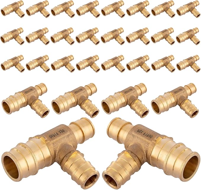 (30-Pack) Seelink 3/4" x 1/2" x 1/2" PEX-A Tee Expansion Fittings, for PEX Tubing Pipe Hose Fittings, ASTM F1960(PEX1960047-30Pack)