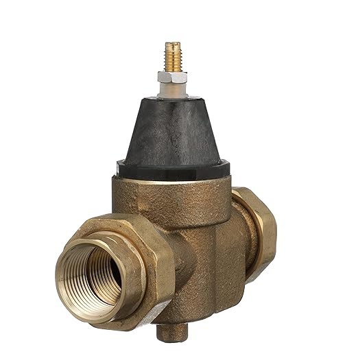 Watts LFN45B Series 1" Lead-Free Cast Copper Silicon Alloy Water Pressure Reducing Valve, Double Union NPT Threaded Female Connection, Elastomer Disc, Adjustable Pressure 25 to 75 psi, Maximum 400 psi