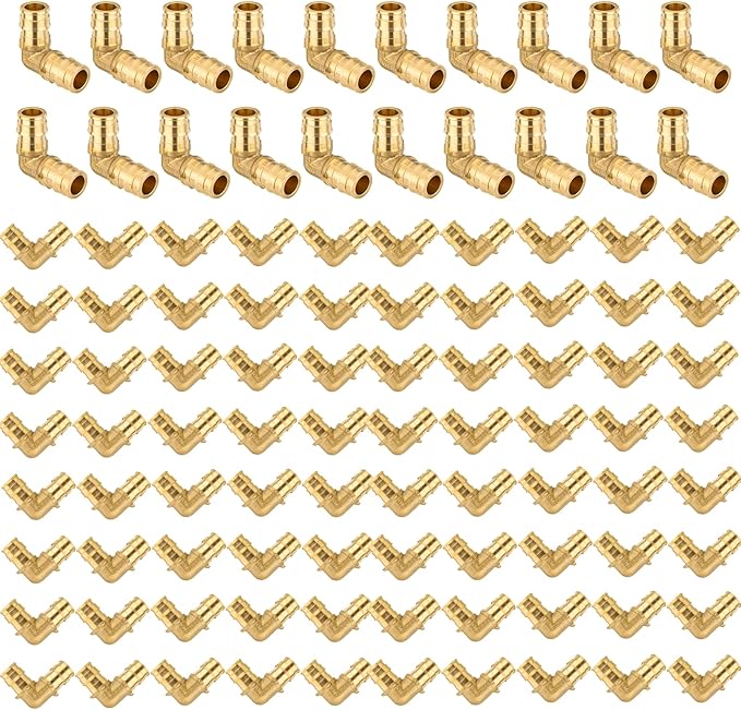 1Inch PEX-A Expansion Fittings,F1960 Brass Elbow,PEX Expansion Fittings Elbow For Pex A Tubing（100 PACK)(PEX1960036-100Pack)