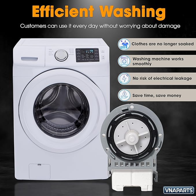 【2025 Upgraded】 Washer Drain Pump Motor For Samsung WF42H5200AP/A2 WF42H5200AW/A2 WF42H5000AW/A2 WF42H5400AF/A2 WF42H5500AF/A2 WF42H5600AP/A2 WV60M9900AV/A5, WA40J3000AW/AA, WA45H7000AW/A2