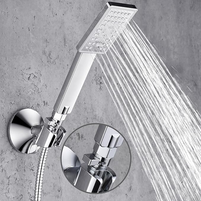 BRIGHT SHOWERS Water Flow Control Valve, Brass Shower Water Valve with Handle Lever, Flow Regulator Water-Saver Volume, Chrome