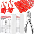 Chunful 101 Pieces Monthly Fire Extinguisher Inspection Tags 2025 to 2028 Maintenance Tags Plastic Tamper Seals Numbered Security with Handheld Hole Puncher(White)