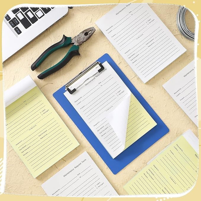Clabby 400 Sets Maintenance Request Book/Forms/Slips, 2 Part Carbonless, 4. 7 x 7. 1 Inch Maintenance Log Books, Repair Request Forms, 50 Sets Each Pad, for Office Hospitals Management
