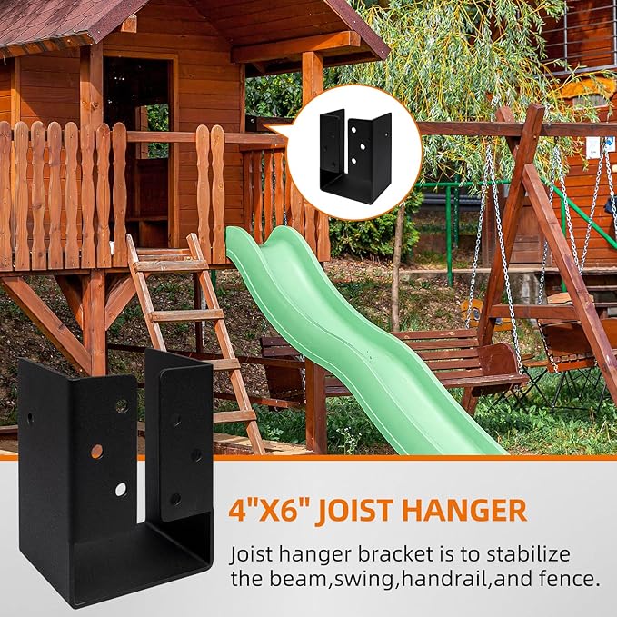 4"x6" Concealed Joist Hanger Bracket Fit for 4"x6" Beam,Swing,handrail,and Fence