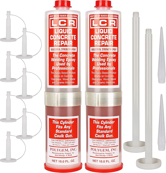 Polygem LCR Epoxy Concrete Crack Repair Kit - Stops Leaks - High-Performance Structural Bonding - Professional Grade - Reliable & Effective - DIY Friendly - Versatile - Wood, Fiberglass, Metal & More
