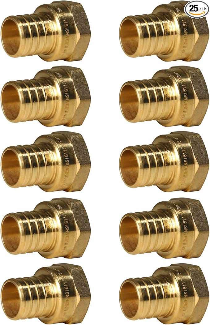 XFITTING 1 inch Pex x3/4 inch Female NPT Adapter, 23-4-6=25X, 25 Pieces