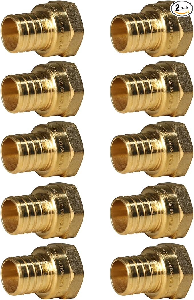 XFITTING 1 inch Pex x 3/4 inch Female NPT Adapter, 23-4-6=2X, 2 Pieces