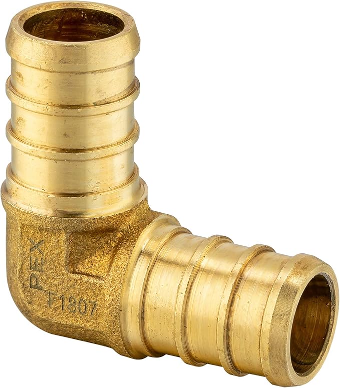 (Pack of 45) EFIELD 3/4" Barb Pex Brass Crimp Fittings 15 Pieces each: Tee, Elbow and Coupling For Pex Tubing Connection, ASTM F1807,(PEX1807199)