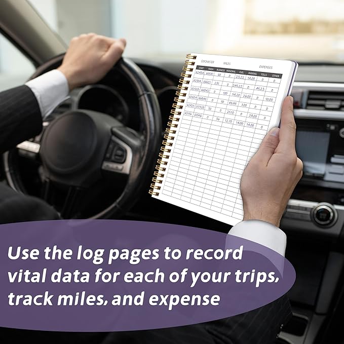 Auto Mileage Log Book for Personal or Business, Vehicle Maintenance Log Book for Car, Miles Log Book for Taxes, Car Mileage Log Book for Expense Rocord Notebook, 5.9"x 8.6"