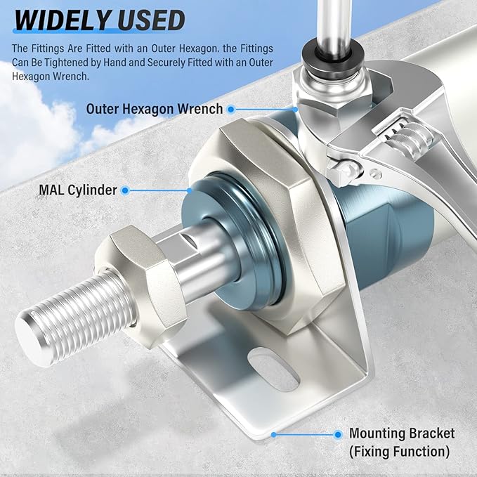 TAILONZ PNEUMATIC Male Straight 6mm Tube OD x 1/8 Inch NPT Thread Push to Connect Fittings PC6-N1 (Pack of 2)