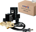 UNOX Electronic Drain Valve for Air Compressor Set of 2, 1/2" NPT to 1/4" NPT 220V AC Automatic Timed Tank Drain Valve with 6 feet US Plug Cable - Max 235 PSI Solenoid Valve Assembled