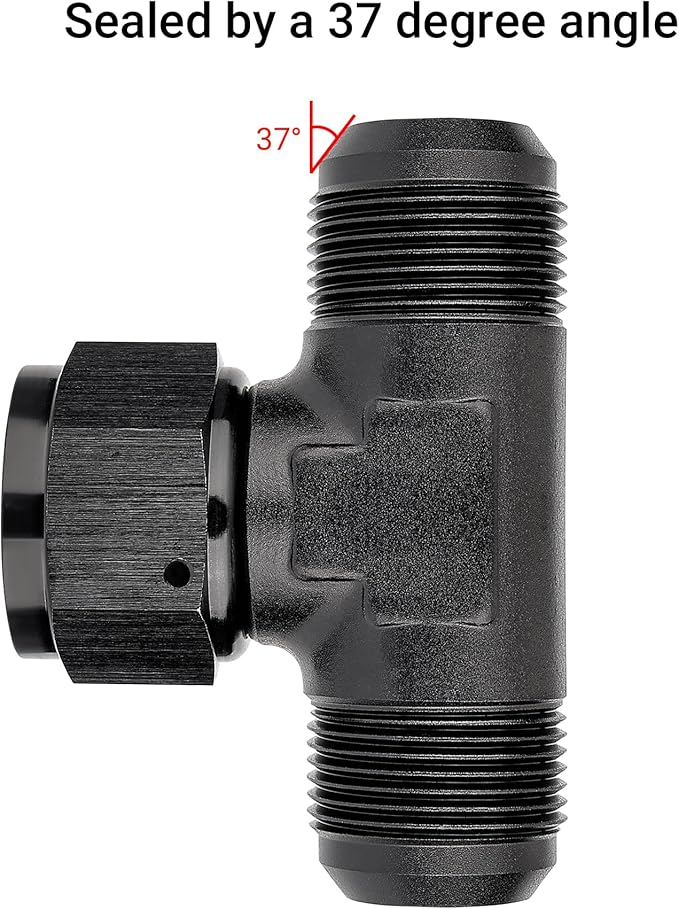 EVIL ENERGY 16AN Male Tee Fitting Adaptor with AN16 Female Swivel on Side Black