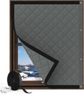 Window Insulation for Winter, Curtain Size 39 x 32 Inch, Thermal Insulated Window Cover Kit, Oxford Cloth Thick Cotton Filled, Fits up to 36'' × 30'' Windows, Grey