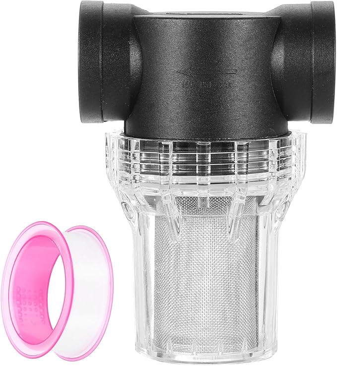uxcell Pressure Washer Filter 1" NPT Female Thread, Inline Mesh Strainer Attachment, Stainless Steel Screen with Sealant Tape for Outdoor Gardening Inlet Water (Size:40 Mesh)