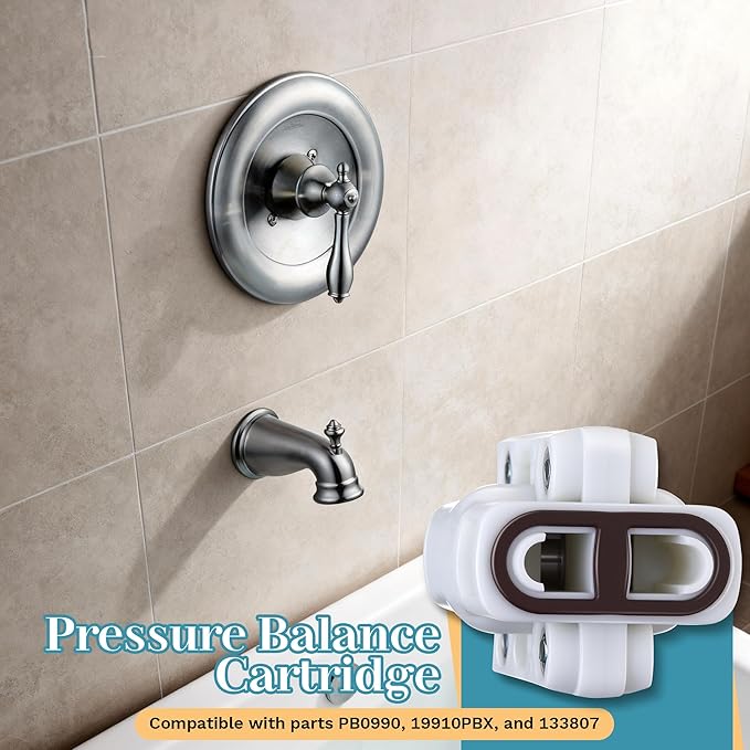 Pressure Balance Cartridge, Compatible with Glacier Bay and Pegasus Faucets, Shower Valve Cartridges Kit Replacement Compatible with PB0990, 19910PBX, 133807