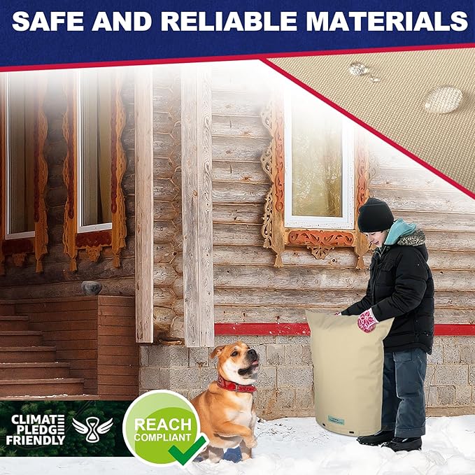 Backflow Preventer Cover Insulated (5˚F) - 40" W x 36" H Backflow Cover for Winter Pipe Freeze Protection, Sprinkler Covers for Outside with 7 Layers Fabric Double Wall Insulation Cover