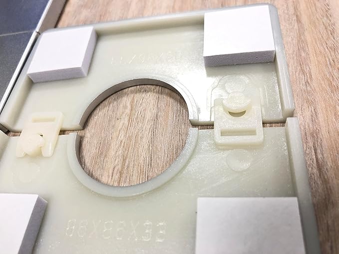 2 Pcs Wall Split Flange, ABS Square Self-Adhesive Escutcheon Plate Buckles Design for 0.86"/22mm,Silver