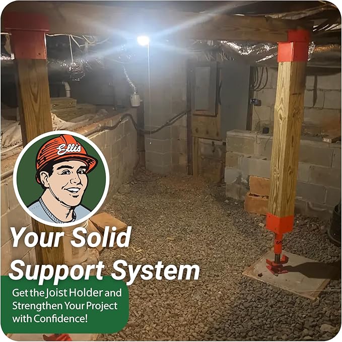 Ellis Manufacturing Company - Double 2x6 Joist Holder for 6x6 Post - Secure in Crawl Space - Metal Support, Wall Mount Bracket for Construction & Stability Applications