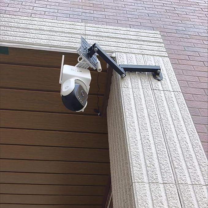 Movable L-Shaped Dome Camera Bracket, Used for Wall-Mounted Installation of Security Dome Cameras, Camera Installation, (Movable L-Shaped Bracket + Wall-Mounted Bracket) (7.8in+7.8in)