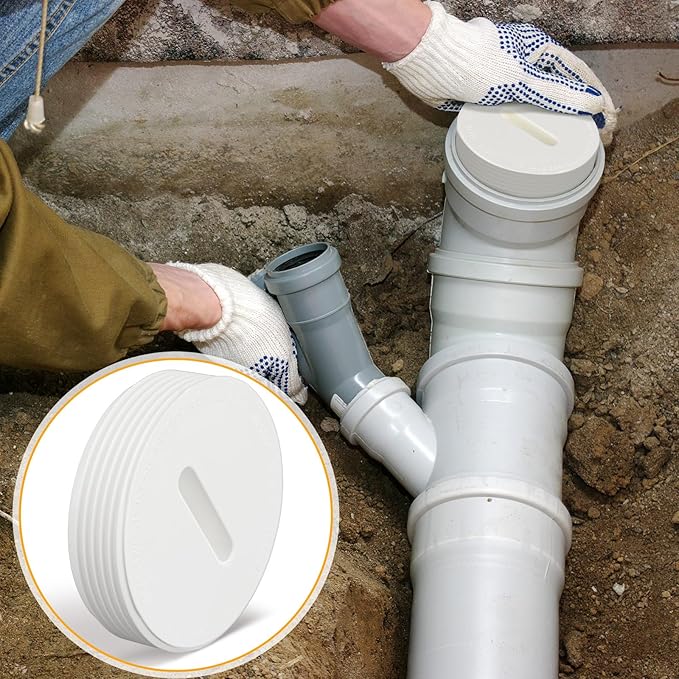 2 Pcs 4 Inch PVC DWV Pipe Fitting Flush Cleanout Plug Compatible with P110 Series NPT Male Threaded Connector PVC Plumbing Adapter for Plumbing Water Line Drainage Piping Waste Vent System