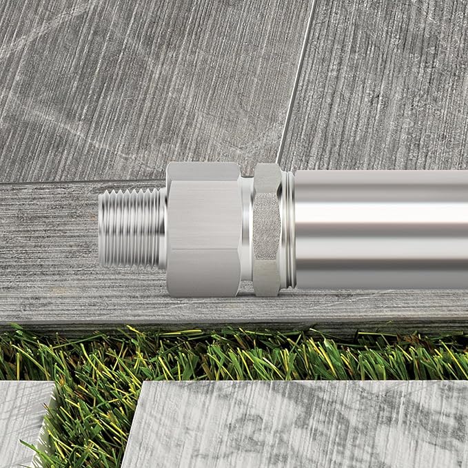 TAISHER 2PCS 304 Stainless Steel Garden Hose Adapter, 3/4" GHT Female x 1/4" NPT Male Garden Hose Connector with Washers