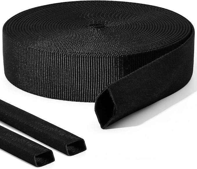 Hanaive 26 ft Nylon Hydraulic Hose Protector Sleeve Tig Torch Cable Cover Black Protective Cover Hose Sheath Hydraulic Wrap Cutting Wire Sheath Sleeve Management Wrap for Cord Tig(2 Inch Id)