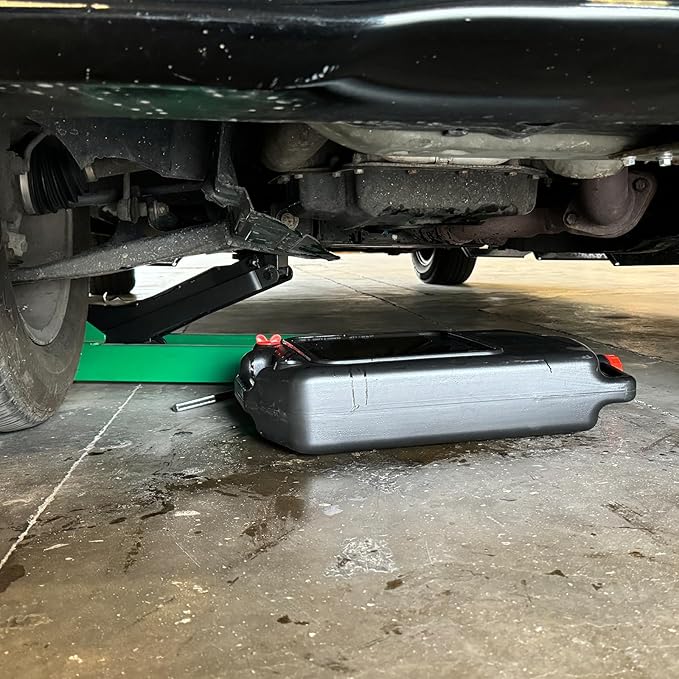 HKTE 2.4Gallon（10L） Oil Drain Pan, HDPE, Low Profile, Durable polyethylene,for All Vehicle Types - Cars, Trucks, SUVs