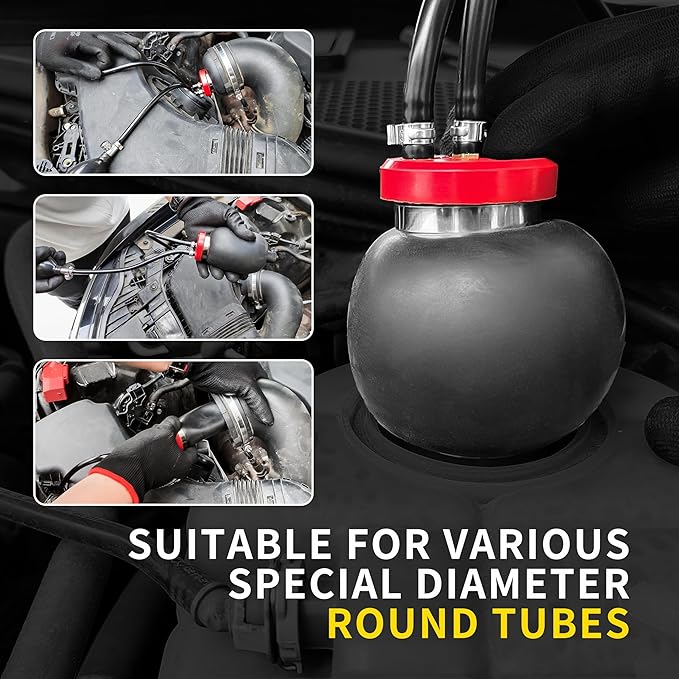 Universal Easy Intake Adapter, Automotive Smoke Machine Inflatable Bladder, for 12V Vehicle Pipes Fuel Leakage Detector Diagnostic Tester, Vehicle Fuel Leakage Detector Diagnostic