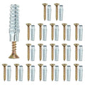 PATIKIL 20 Pcs Drywall Hollow Wall Anchors with Screws 0.24 x 1.5, Steel Dry Wall Anchors Kit for Wooden Concrete Plaster Hinge Hole Repair, Silver (8 x 38mm)