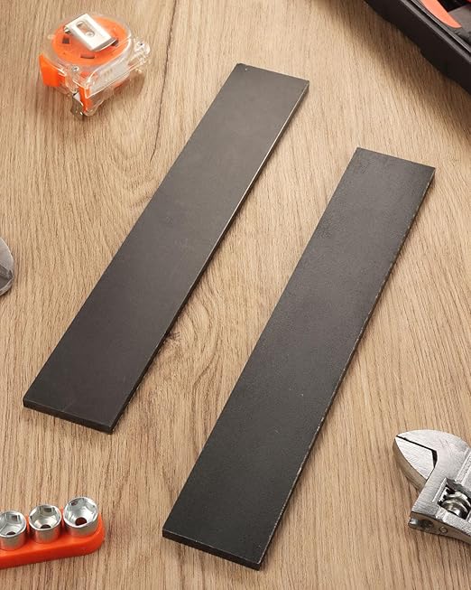 Rocaris 2 Pcs 2 x 1/4 x 12 Inch A36 Hot Rolled Steel Base Plate, Steel Flat Bar Metal Stock for Construction Boards, Structure Support, Weldable Square and Industrial