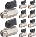 10 Pack 3/8'' Mini Brass Ball Valve 3/8 Inch Female x Male Threaded NPT Ball Valve Shut-Off Valve Plumbing Fitting for Water Oil Gas