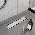 12 Inch Linear Shower Drain Brushed Floor Drain with Removable SUS304 Stainless Steel CUPC Certificate and 2-in-1 Tile Insert Grate Cover