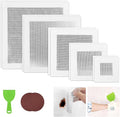 Drywall Repair Kit, 2/4/6/8/10Inch Drywall Patch Kit Self Adhesive Aluminum Plasterboard Wall Patches Quick Fix Plaster Wall with Scraper for Plaster Roof Drywall Crack Repair (13Pcs Kit)