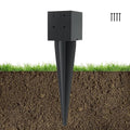 1 Pcs 4"x4" Fence Post Anchor 16"(Internal 3.6"x3.6") Heavy Duty Metal Fence Post Anchor Ground Spike with Black Powder-Coated for Deck,Fence,Porch,Railing,Mailbox