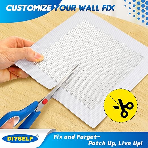 DIYSELF 21 PCS Drywall Repair Kit, 4/6/8/10 Inch Wall Patch Repair Kit with Metal Patches, Dry Wall Patch Kits for Bathroom, Nail Holes, Outlets, Wall Repair Patch-Only Refill Pack (No Spackle)