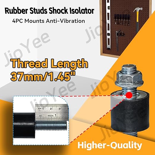 M12 40x30mm Rubber Studs Shock Isolator Mounts Anti-Vibration Replacement for Split Heat/Water Pumps, Air Compressors, Harvester, Garage Motor, Generator, Gasoline Engines, Diesel Engine, DIY (4 Pack)