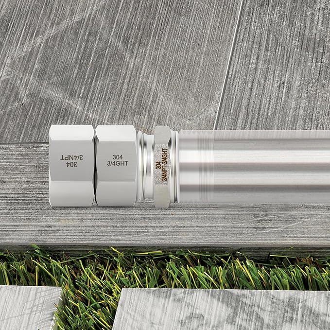 TAISHER 2PCS 304 Stainless Steel Garden Hose Adapter, 3/4" GHT Female x 3/4" NPT Female Garden Hose Connector with Washers