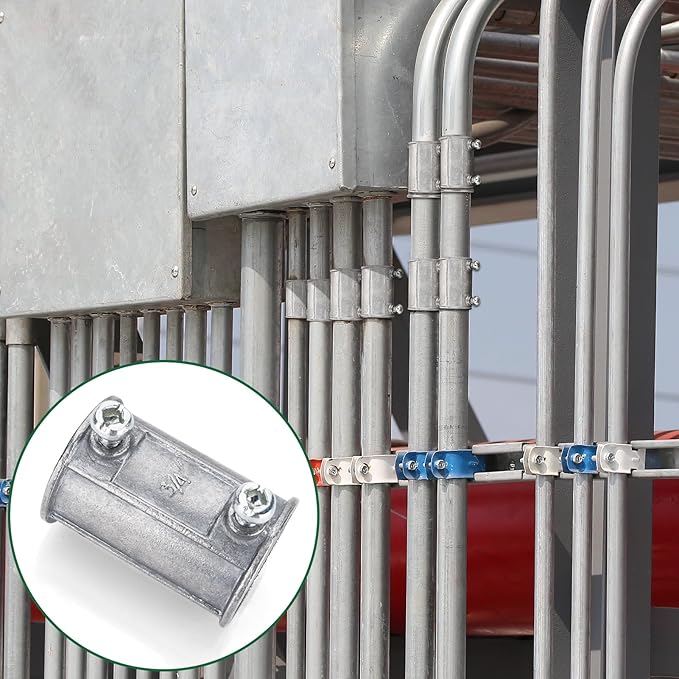 20 Pieces 3/4 Inch EMT Conduit Fittings for Connecting Pipes, Durable Electrical Conduit Fittings for Factory, Parking Lot, and Garden